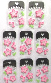 STICKERS 3D FLEURS STRASS