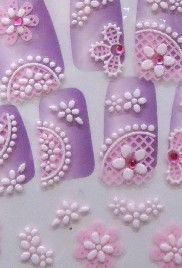 STICKERS  3D FLEURS  STRASS ROSE