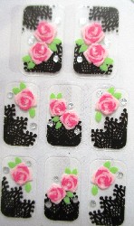 STICKERS 3D FLEUR STRASS